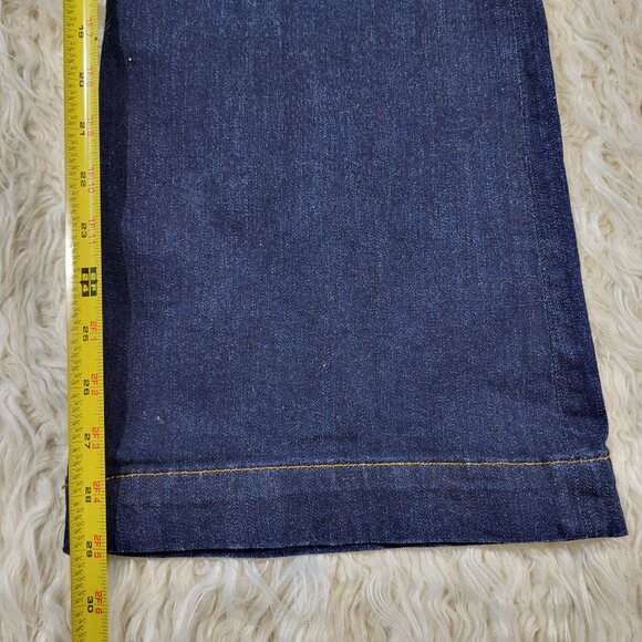 Spanx Flare Jeans High Rise Pull On Cotton Blend Size 14 Midnight Shade - Picture 13 of 16